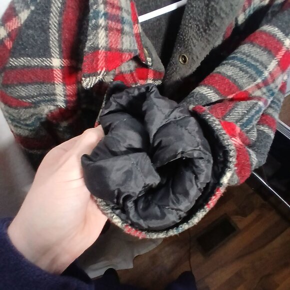 Woolrich Mens Plaid Heavy Jacket Size Large Button-Up Insulated Warm Vintage Det - Picture 5 of 11